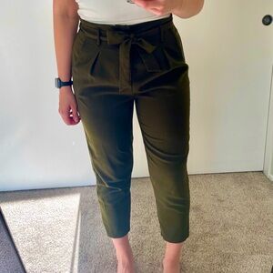 Olive Tie Front Dress Pant